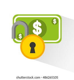 security money investment flat vector illustration design