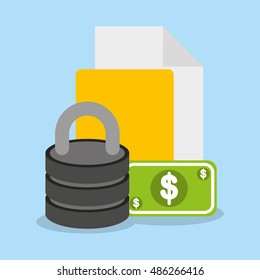 security money investment flat vector illustration design