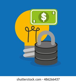 security money investment flat vector illustration design