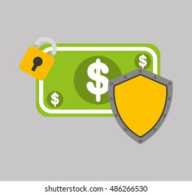 security money investment flat vector illustration design