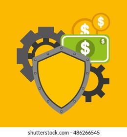 security money investment flat vector illustration design