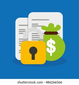 security money investment flat vector illustration design