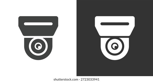 Icono de la cámara de vigilancia de seguridad. Icono de la serie de glifos sólidos