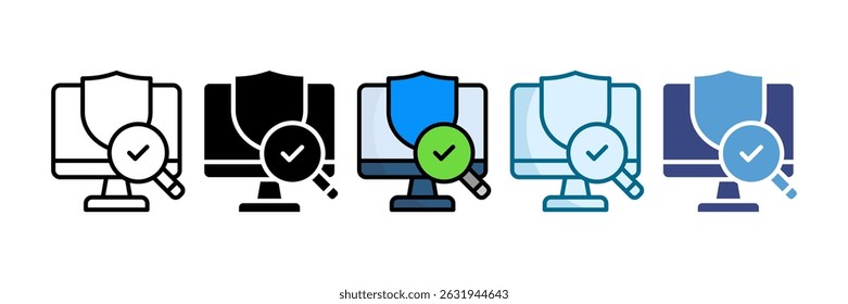 Ícone de Monitoramento de Segurança Definir Coleção de Vários Estilos