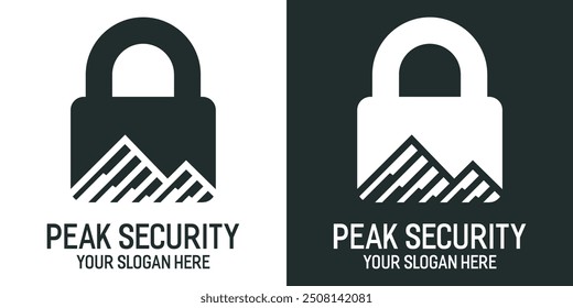 SECURITY AND MOUNTAIN ABSTRACT LOGO CREATIVE VECTOR