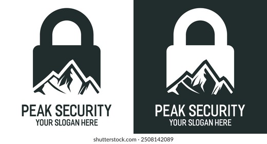 SECURITY AND MOUNTAIN ABSTRACT LOGO CREATIVE VECTOR