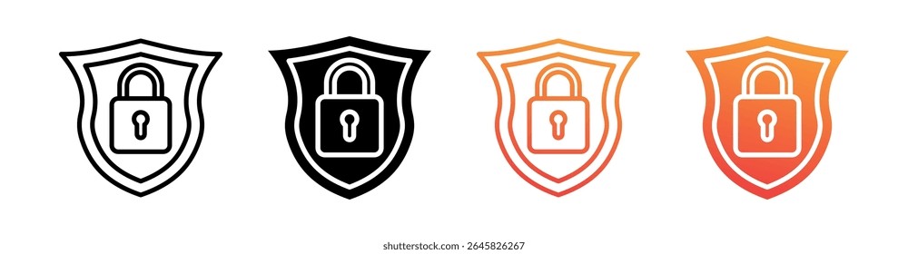 Security Multi Style Icon Set Vector