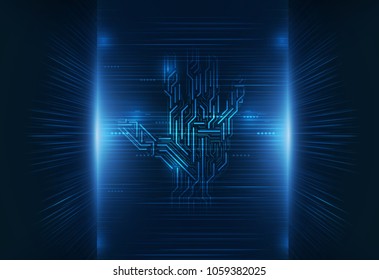Security network background with sunrise. Vector illustration.