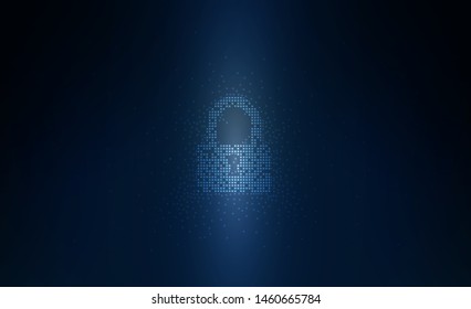 Security network background with sunrise. Vector illustration.