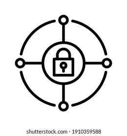 Security, network, protection icon vector image. Can also be used for internet security. Suitable for use on web apps, mobile apps and print media.