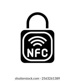 security nfc technology glyph icon vector. security nfc technology sign. isolated symbol illustration