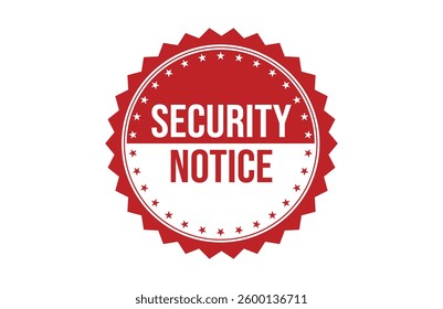 Security notice red ribbon label banner.