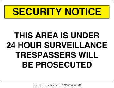 1,973 24 Hour Surveillance Sign Images, Stock Photos & Vectors 