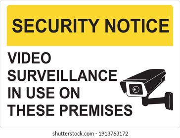 Security Notice Video Surveillance Sign Stock Vector (Royalty Free ...