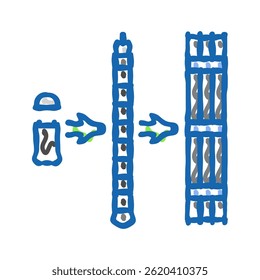 segurança nuclear energia doodle ícone esboço vetor. sinal de segurança nuclear energia. ilustração símbolo isolado