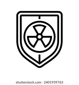 security nuclear energy line icon vector. security nuclear energy sign. isolated contour symbol black illustration