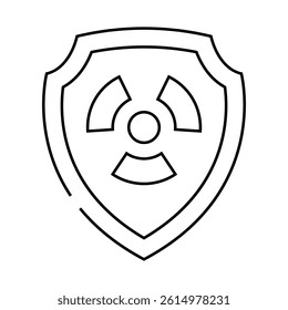 security nuclear energy line icon vector. security nuclear energy sign. isolated contour symbol black illustration