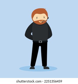Security officer with headset - illustration