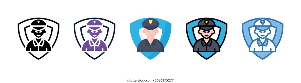 Security Officer Icon Element For Design And Vector