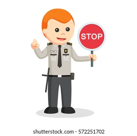 security officer with stop sign
