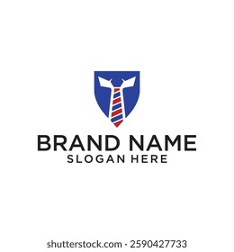 Security officer vector logo template. This design use shield and tie symbol.