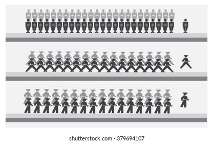 Security official, vector cartoon related with military man