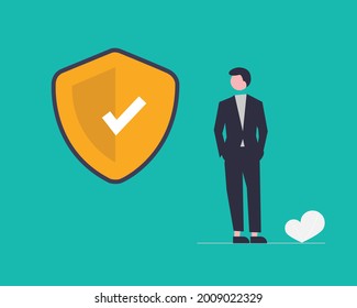 Seguridad en la ilustración de concepto
Esta ilustración utiliza un estilo de línea plana. Cada elemento del diseño es una capa vectorial individual
