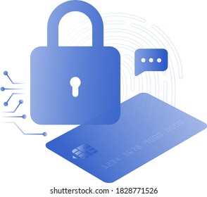 Security for online payments. Vector illustration.