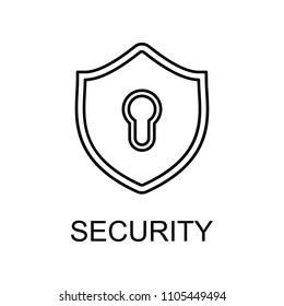 security outline icon. Element of data protection icon with name for mobile concept and web apps. Thin line security icon can be used for web and mobile on white background