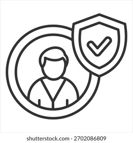 Security Outline Icon Vector Illustration