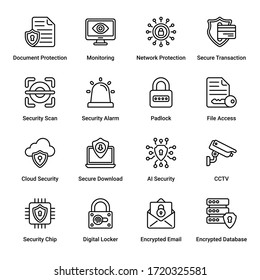 Security outline Icons - stroke, vector