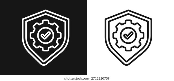 Security Outline style In White And Black Background