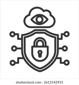 Security Oversight Icon Vector Illustration Outline