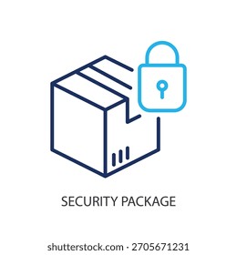 Ícones de linha fina do pacote de segurança. Ilustração vetorial original.
