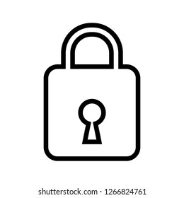 Security padlock icon, Closed lock vector icon.