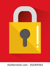 Security padlock icon graphic design, vector illustration eps10
