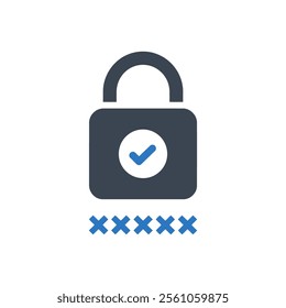 Security Padlock Icon On White Background