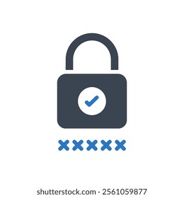 Security Padlock Icon On White Background