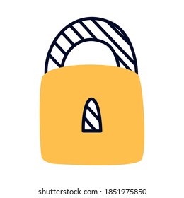 security padlock icon over white background, half line half color style, vector illustration