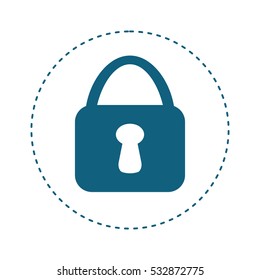 security padlock icon over white background. vector illustration