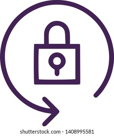 Security padlock icon in trendy flat style isolated on white background