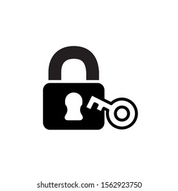 security padlock with key line style icon vector illustration design