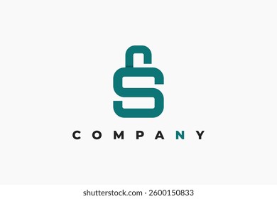 security padlock and letter s logo design