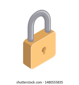 security padlock on on white background