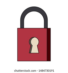 security padlock safety sign cartoon vector illustration graphic design