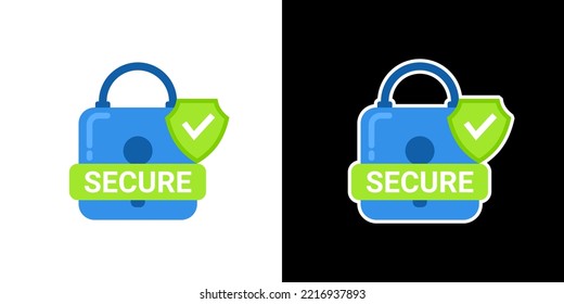 Security padlock shield icon. Modern simple symbol logo sign. 