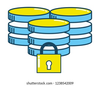 security padlock support cartoon
