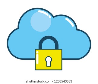 security padlock support cartoon