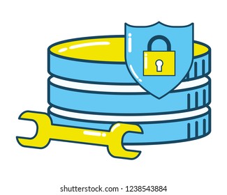 security padlock support cartoon