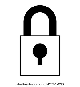 Security padlock symbol isolated cartoon vector illustration graphic design